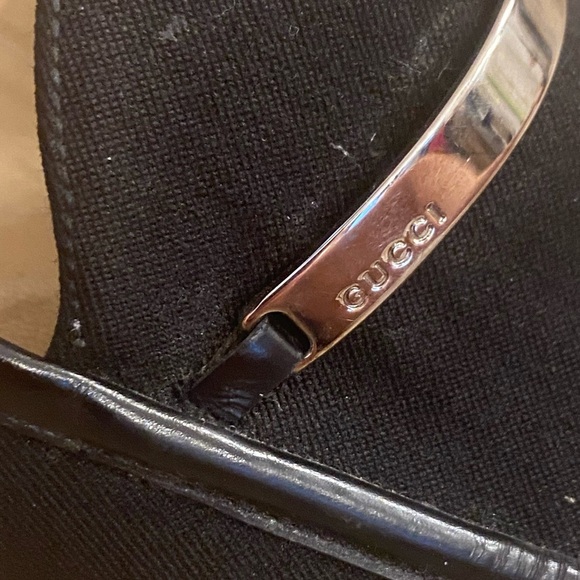 GUCCI Womens Vintage Black Fabric Top Slip On Loafers - Picture 7 of 12